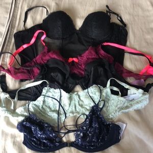 34C bundle mesh sheer bras